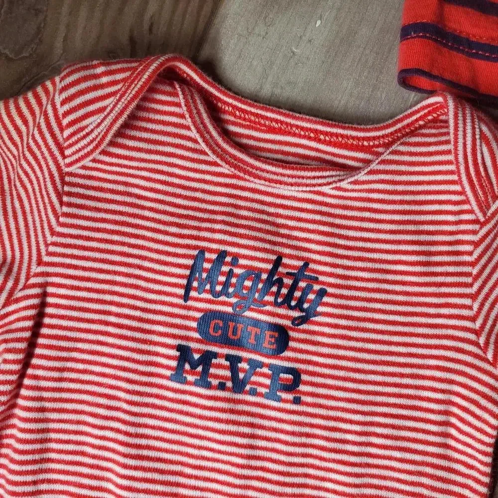 Carter's 3 Piece Baby Boy 6m Top Bundle 100% Cotton Red Blue NWOT